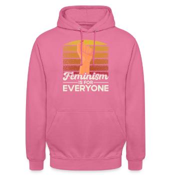 Rechte der Frauen Feministisch Ermächtigung Gesche - Unisex Hoodie - Pink - Vorne - Alina (178cm) & Michal (187cm)