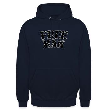 Homme libre - Sweat-shirt à capuche unisexe - marine - Devant - Alina (178cm) & Michal (187cm)