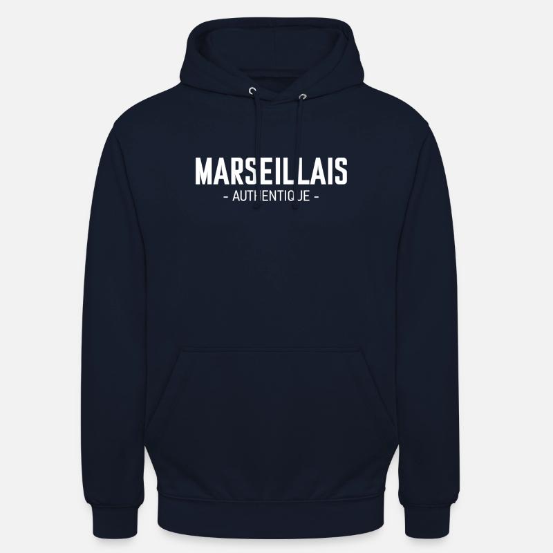 Marseillais authentique - Sweat-shirt à capuche unisexe - marine