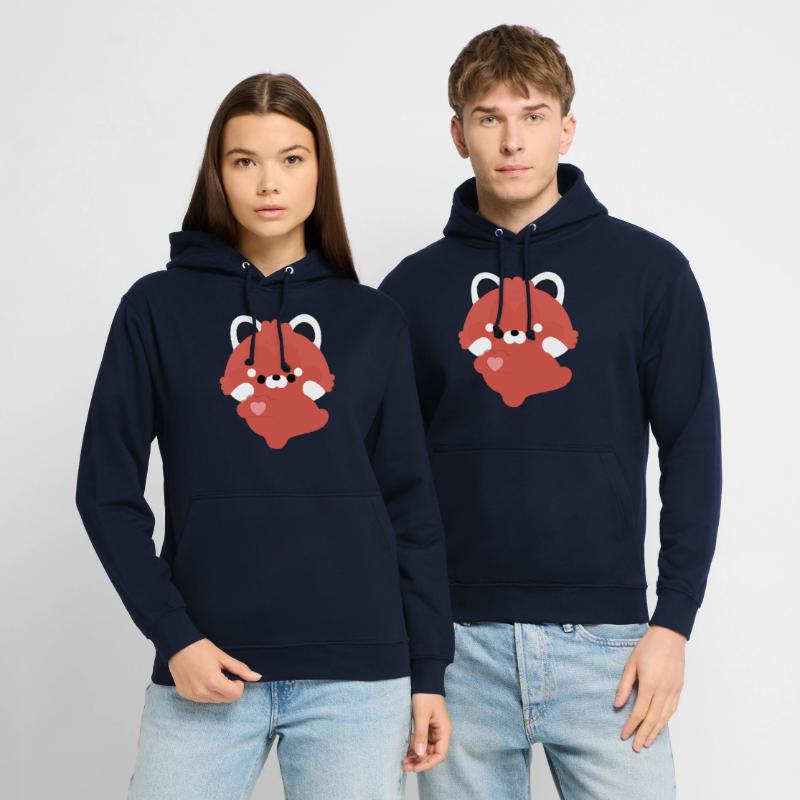 Amour Panda Rouge Sweat-shirt à capuche unisexe