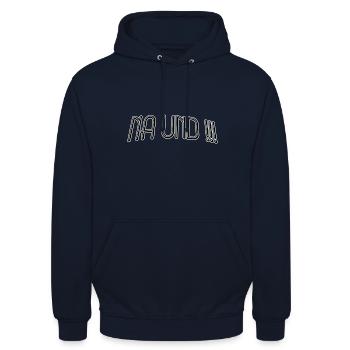 Na und - Unisex Hoodie - Navy - Vorne - Alina (178cm) & Michal (187cm)