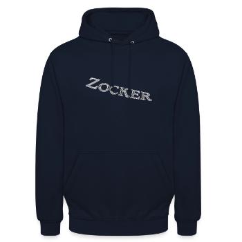 Zocker - Unisex Hoodie - Navy - Vorne - Alina (178cm) & Michal (187cm)