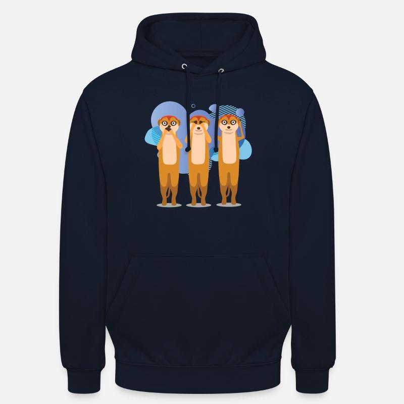 Erdmänchen - Sweat-shirt à capuche unisexe - marine