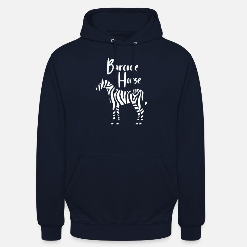 Zebra Barcode - Unisex Hoodie - Navy