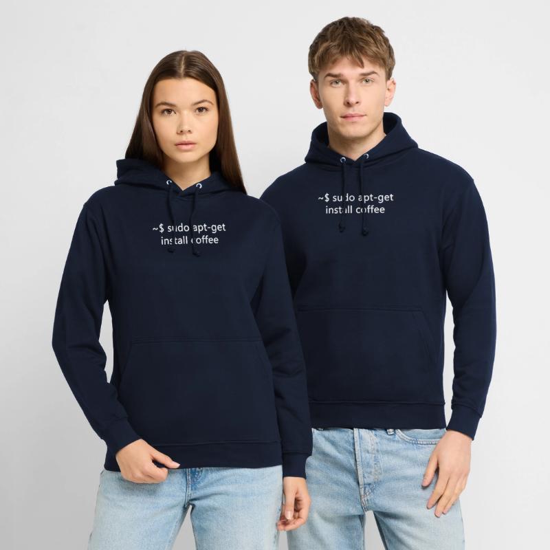 Sysadmin Linux sudo apt-get installer coffee Sweat-shirt à capuche unisexe