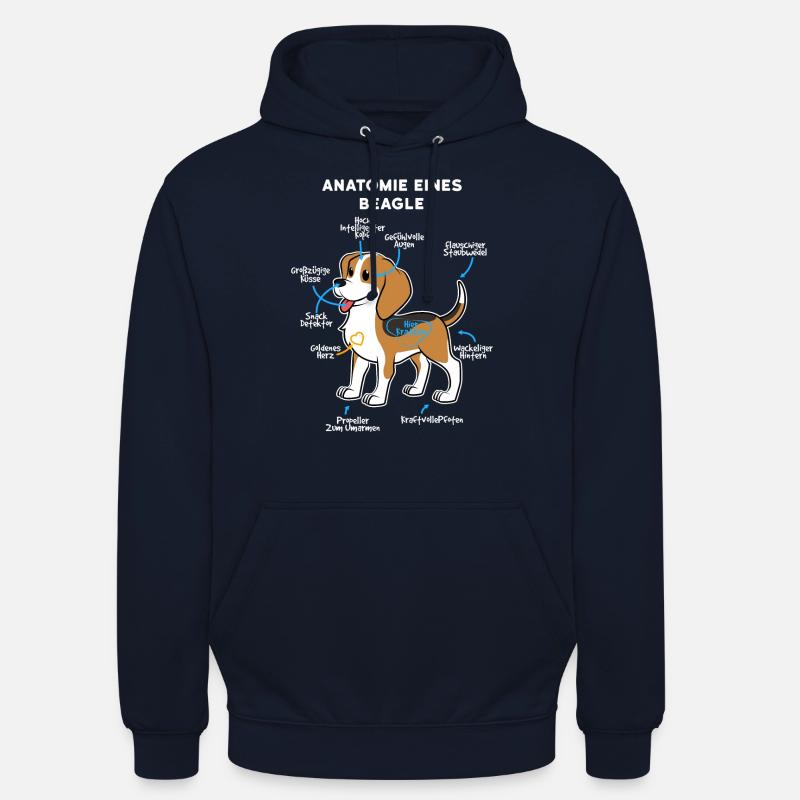 Anatomie Eines Beagle - Unisex Hoodie - Navy