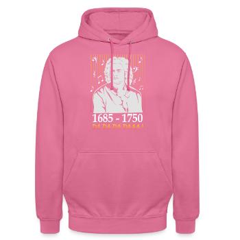 Johann Sebastian Bach - Sweat-shirt à capuche unisexe - rose - Devant - Alina (178cm) & Michal (187cm)