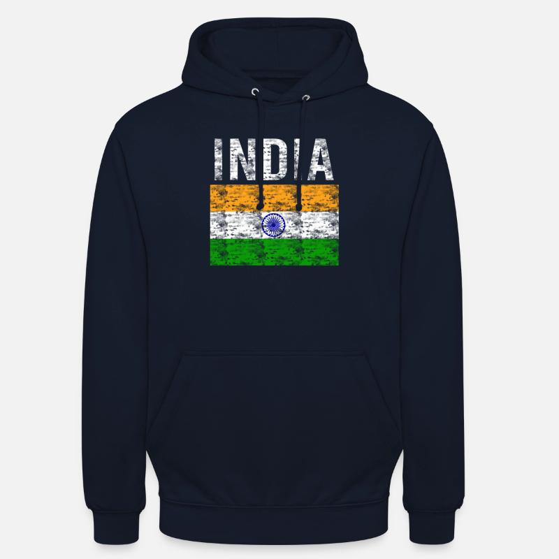 Inde drapeau vintage - Sweat-shirt à capuche unisexe - marine