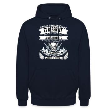 cadeaux future papa des jumelles, fête des pères - Sweat-shirt à capuche unisexe - marine - Devant - Alina (178cm) & Michal (187cm)