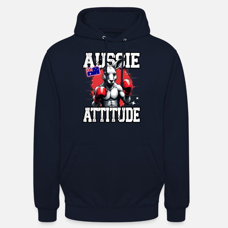 Aussie Attitude Boxhandschuhe Känguru Australien - Unisex Hoodie - Navy