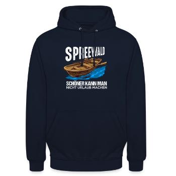 Cooles Spreewald Ostdeutschland Design - Unisex Hoodie - Navy - Vorne - Alina (178cm) & Michal (187cm)