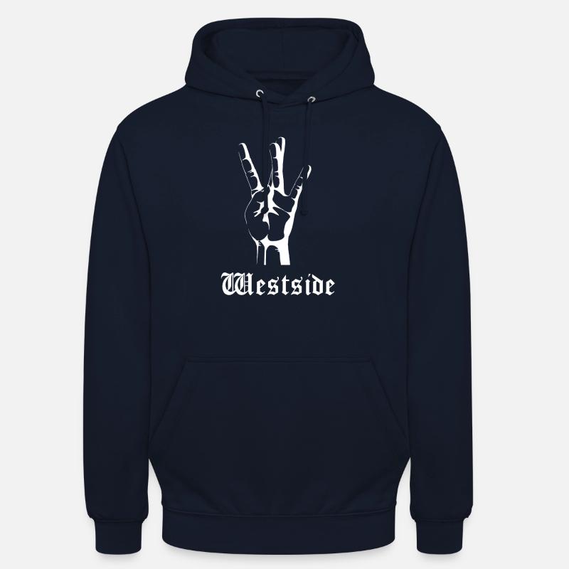 Westside blanc - Sweat-shirt à capuche unisexe - marine