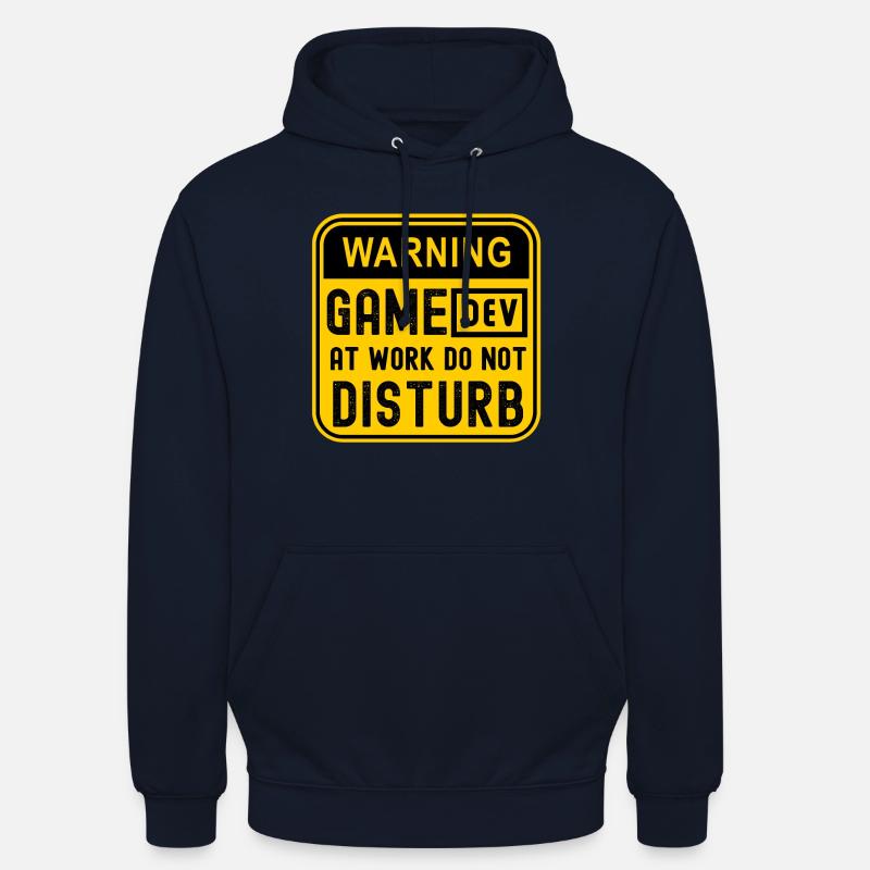 WARNING GAME DEV AT WORK DO NOT DISTURB - Unisex Hoodie - navy