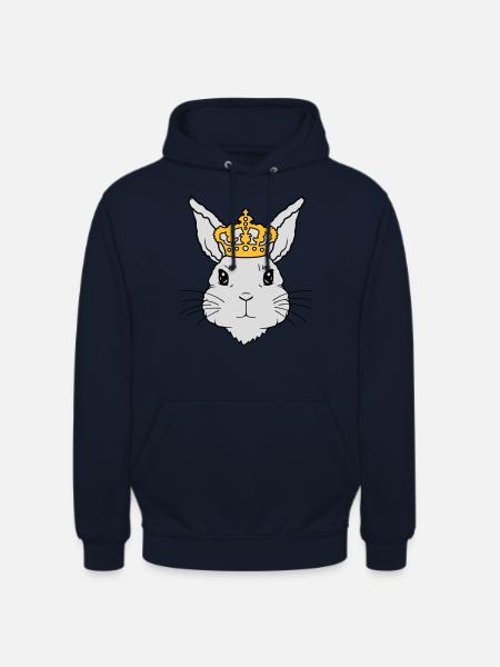 King Rabbit Crown Face - Unisex Hoodie - navy