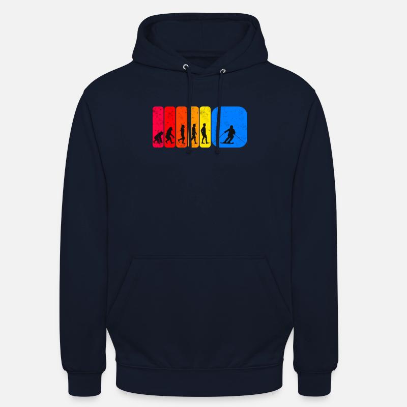 Idée cadeau skieur évolution ski - Sweat-shirt à capuche unisexe - marine