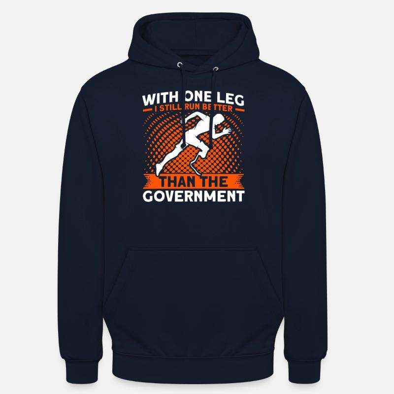 Handicap Amputé Amputation Prothèse Jambe - Sweat-shirt à capuche unisexe - marine