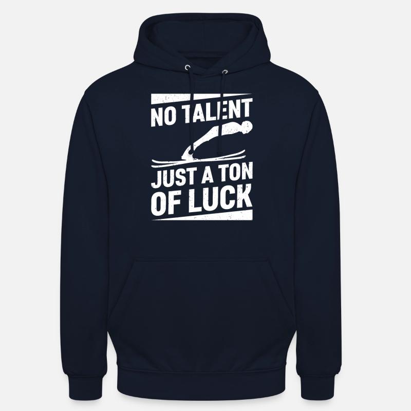 Pas de talent, juste beaucoup de chance en saut à ski - Sweat-shirt à capuche unisexe - marine
