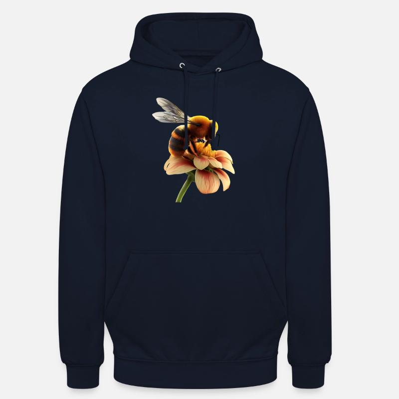 Abeille sur fleur - Sweat-shirt à capuche unisexe - marine
