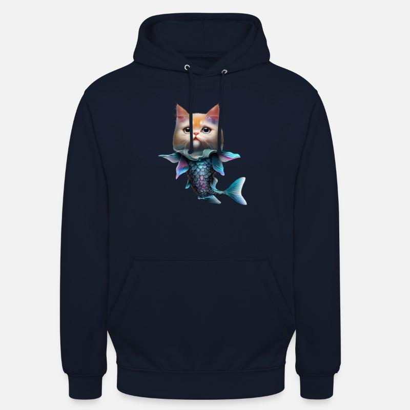 Fusion de chats de poisson - Sweat-shirt à capuche unisexe - marine