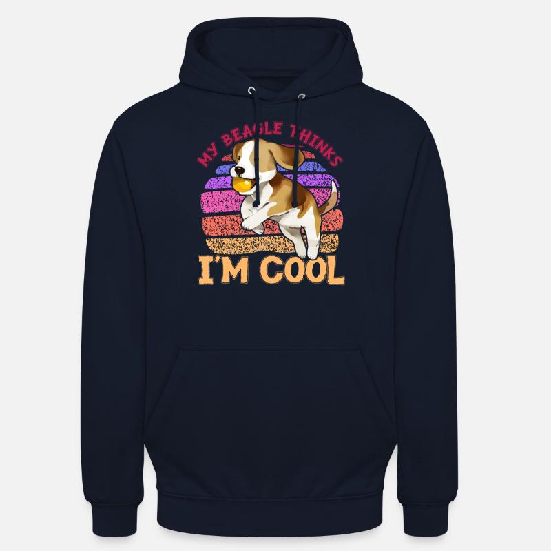 My Beagle thinks I'm cool - Unisex Hoodie - Navy