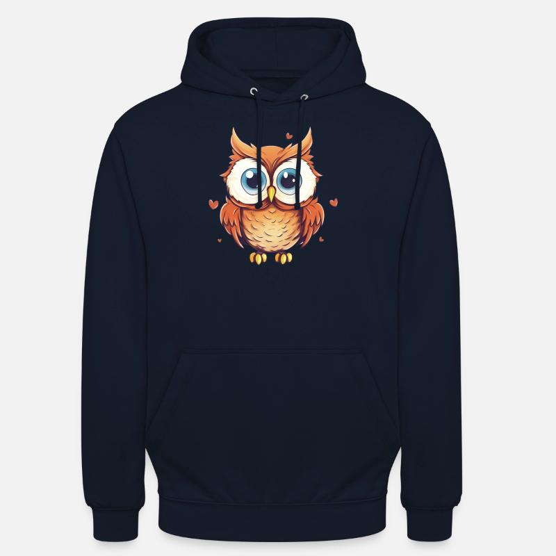 Nachteule Eule Eulen Vogel - Unisex Hoodie - Navy