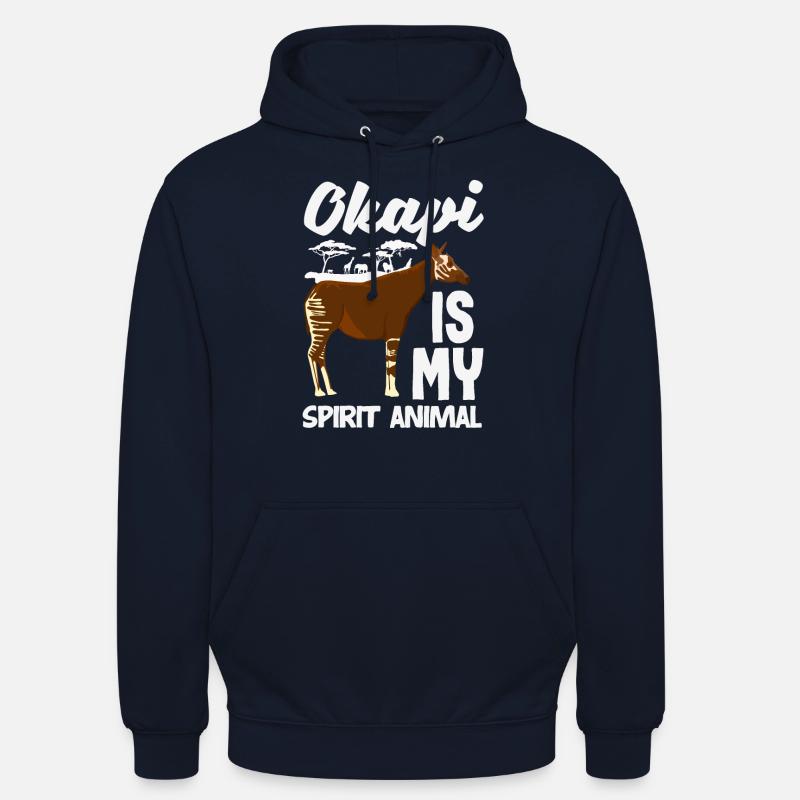Drôle d’amant d’okapi gardien de zoo - Sweat-shirt à capuche unisexe - marine