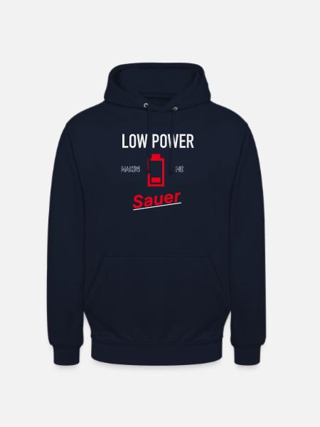 Akku leer - Elektroauto - Unisex Hoodie - Navy