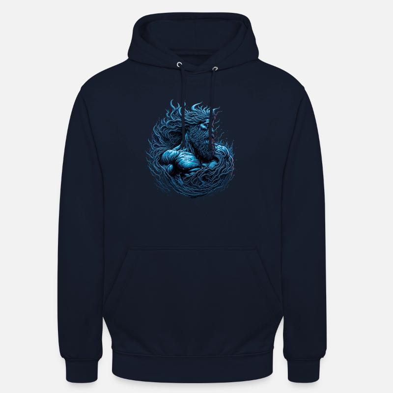 Poseidone Dio del Mare - Felpa con cappuccio unisex - blu scuro