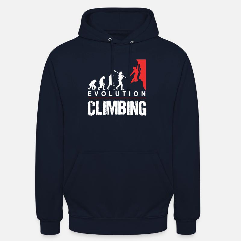 Climbing Evolution Klettern Boulderer - Unisex Hoodie - Navy