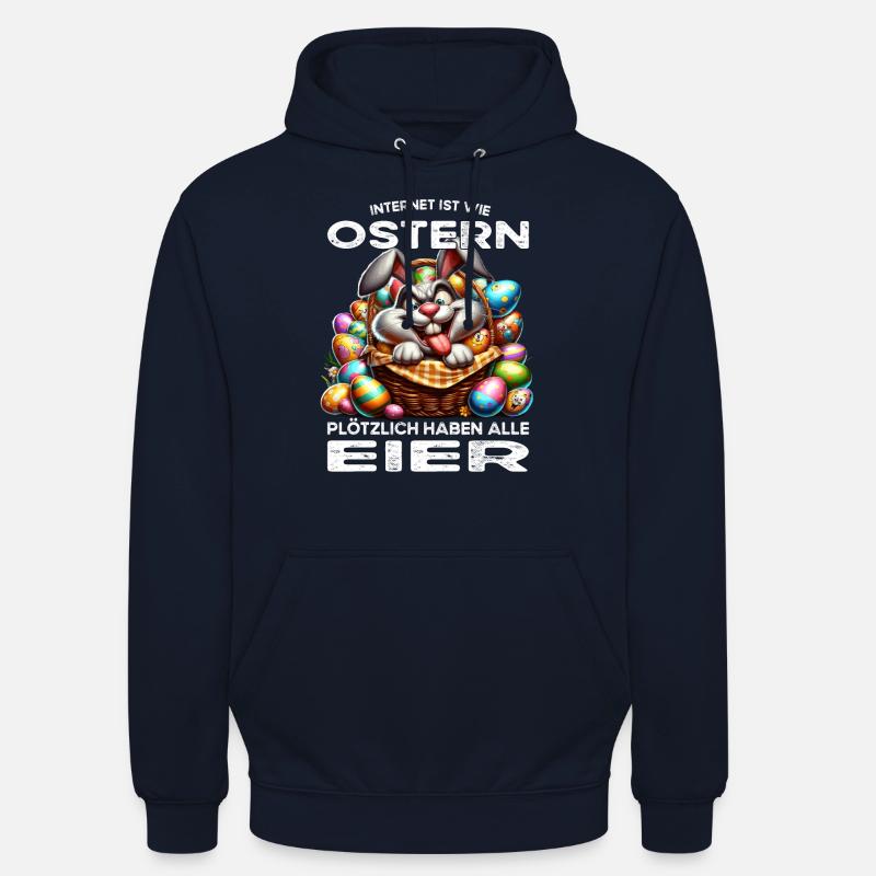 Internet, c’est comme Pâques : tout le monde a des œufs - Sweat-shirt à capuche unisexe - marine