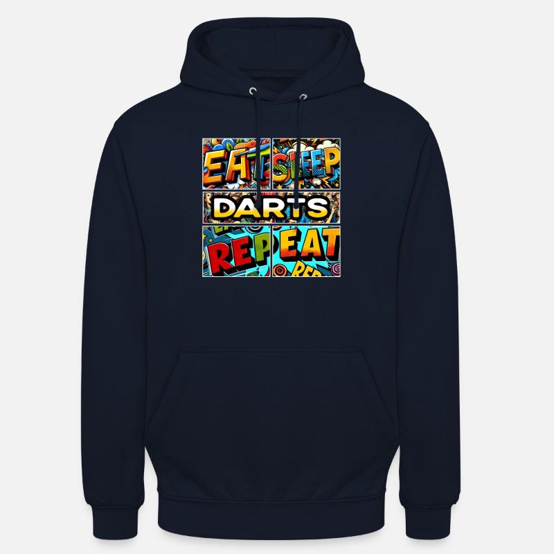 Manger le sommeil Fléchettes répéter - Sweat-shirt à capuche unisexe - marine
