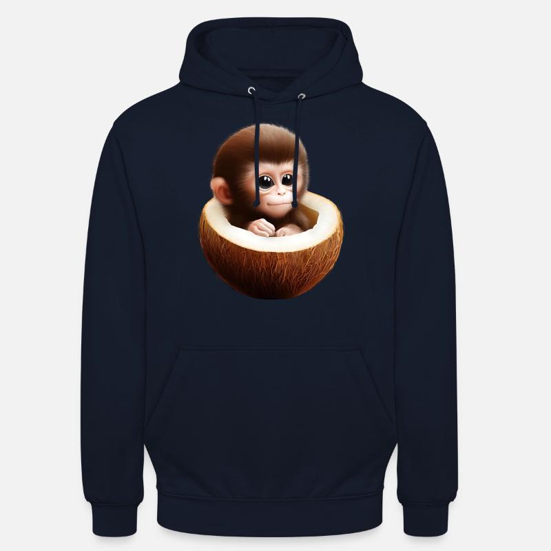 Singe dans une noix de - Sweat-shirt à capuche unisexe - marine
