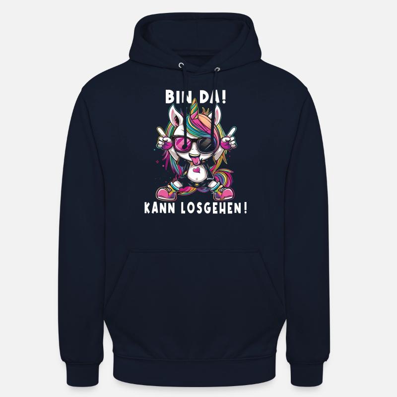 Süßes Einhorn, Bunte Einhörner - Unisex Hoodie - Navy