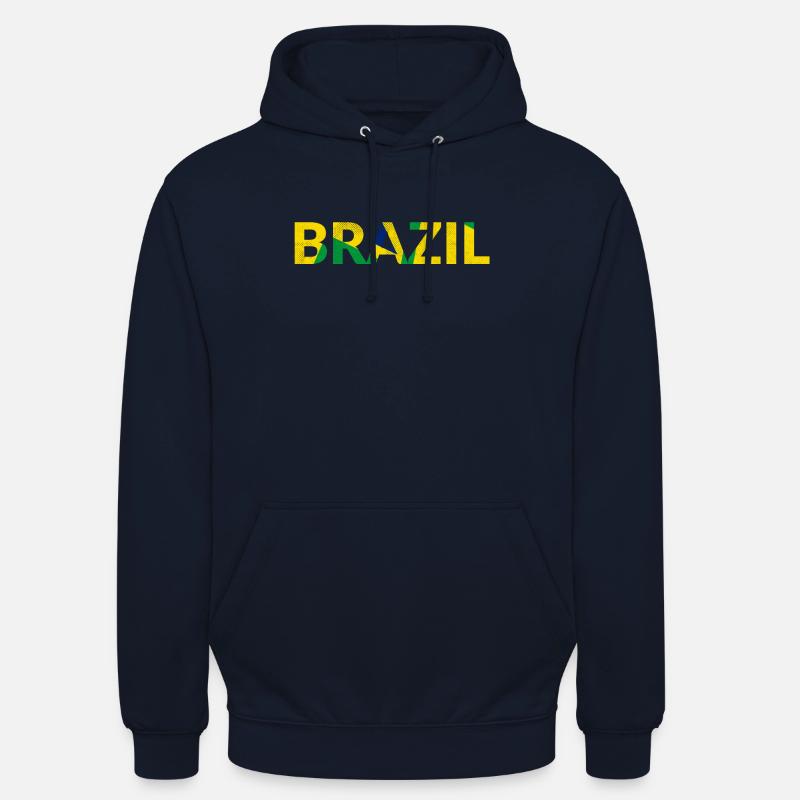 Brésil, Brésil, Brésiliens, drapeau, drapeaux - Sweat-shirt à capuche unisexe - marine