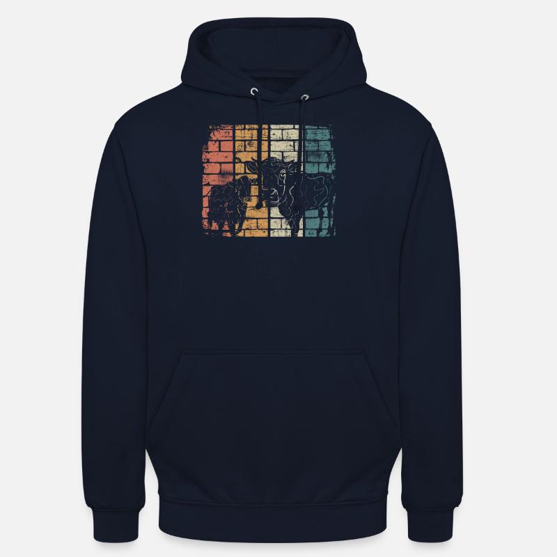 Vache Bauer - Sweat-shirt à capuche unisexe - marine