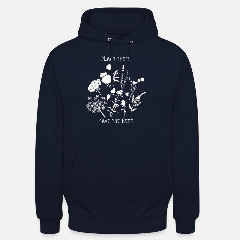 Fleurs - Sweat-shirt à capuche unisexe - marine