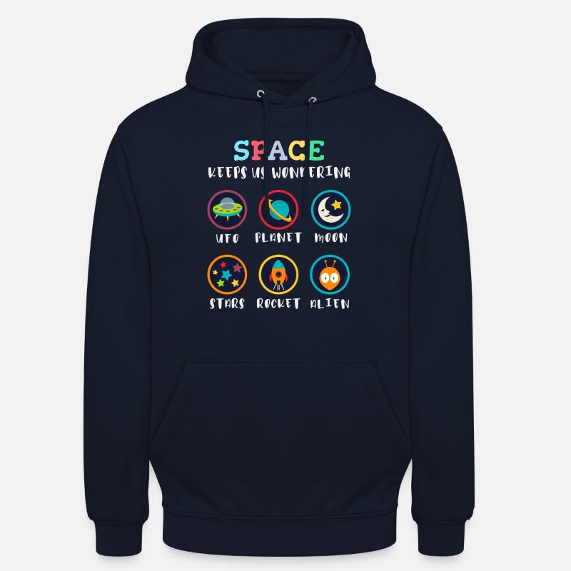 L’espace suscite la curiosité - Sweat-shirt à capuche unisexe - marine