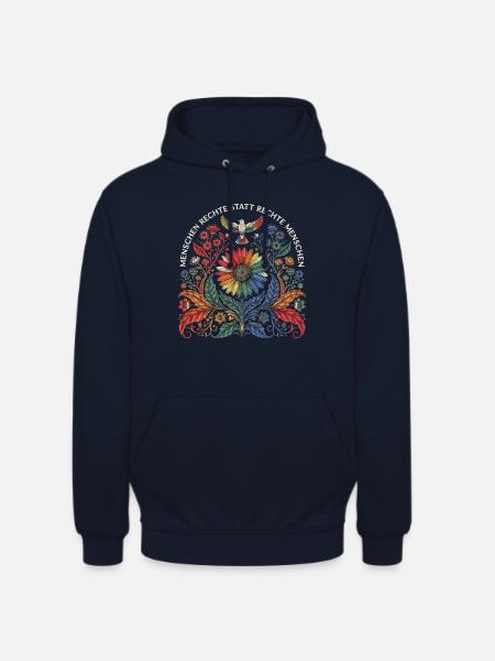 Menschenrechte statt Rechte Menschen Statement - Unisex Hoodie - Navy