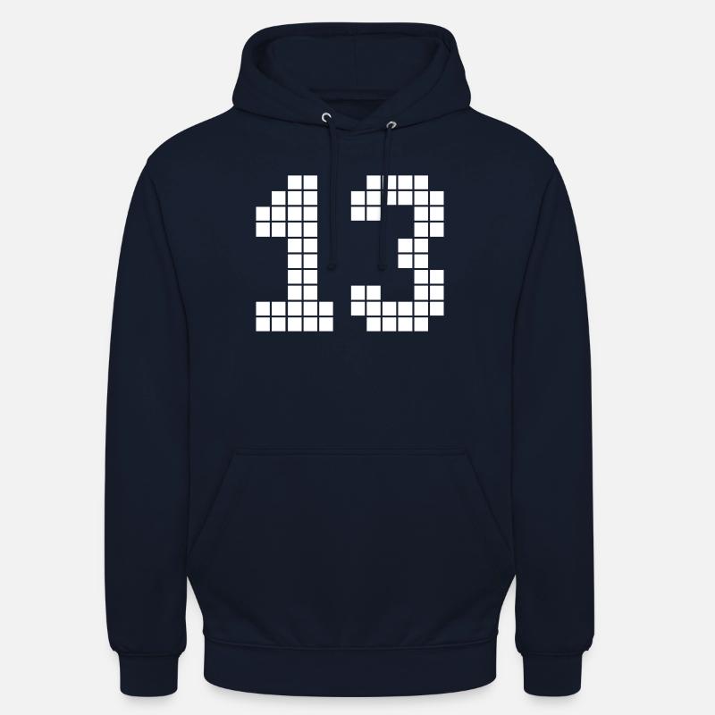 Pixel nummer 13 - Hættetrøje unisex - marineblå