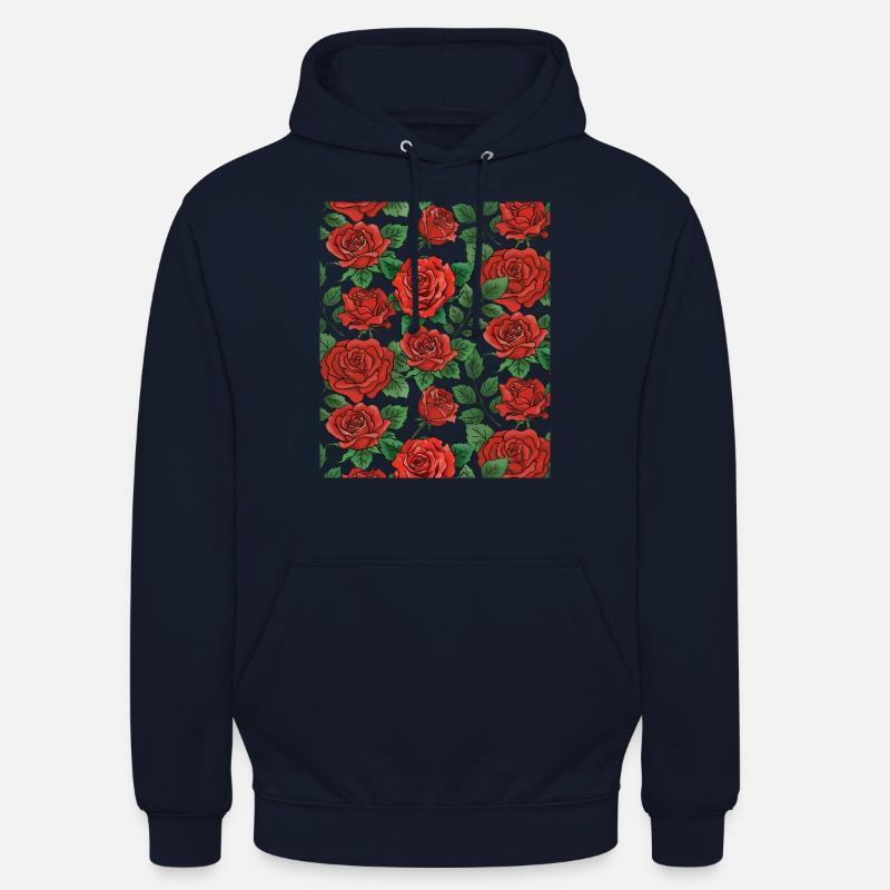Rosen Muster - Unisex Hoodie - Navy