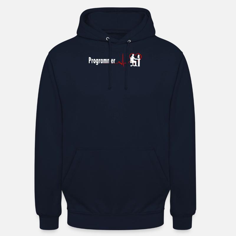 UNIQUE PROGRAMMER HEARTBEAT DESIGN - Unisex Hoodie - navy
