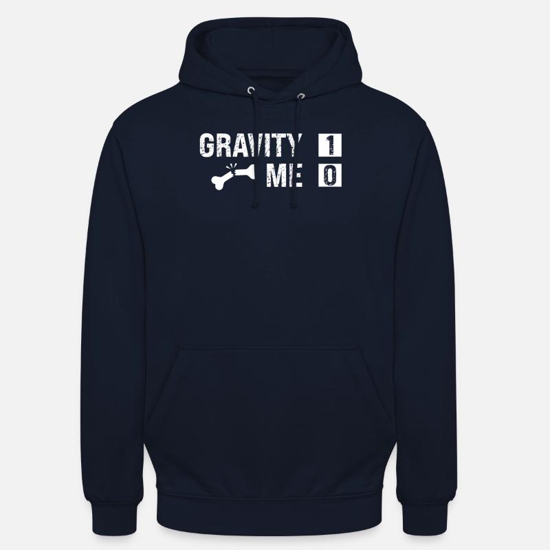 Gravity Vs Me - Knochenbruch - Unisex Hoodie - Navy