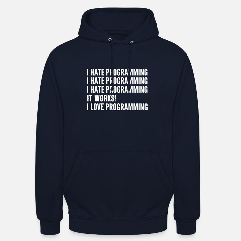 Jeg hader programmering. Softwareudvikler G - Hættetrøje unisex - marineblå