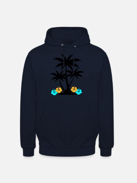 Palm hibiscus - Unisex Hoodie - navy