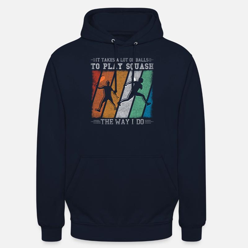 Ci vogliono molte palle per giocare a squash - Felpa con cappuccio unisex - blu scuro