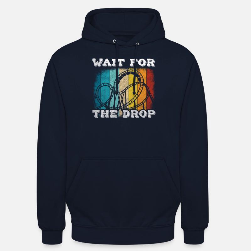 Wait For The Drop Roller Coaster - Unisex Hoodie - navy