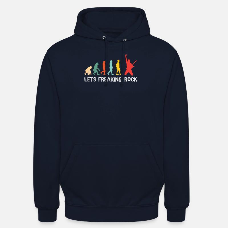 Freaking Rock Evolution - Guitar, Rock n Roll - Unisex Hoodie - navy