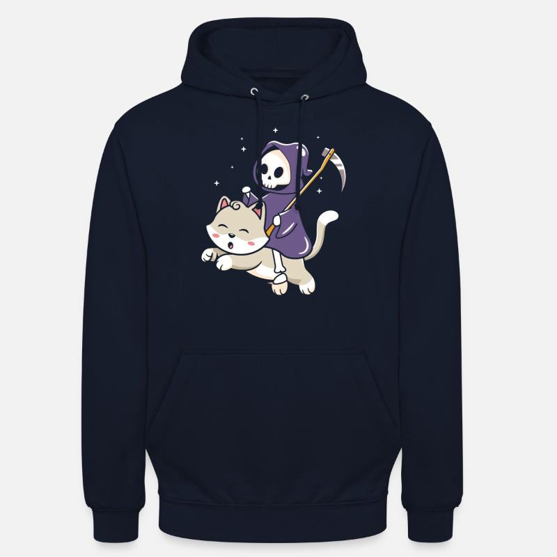 Sorcière chat d’Halloween - Sweat-shirt à capuche unisexe - marine