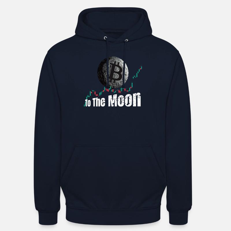 Bitcoin jusqu’à la Lune - Sweat-shirt à capuche unisexe - marine