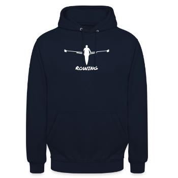 Rudern, Ruderer - Unisex Hoodie - Navy - Vorne - Alina (178cm) & Michal (187cm)